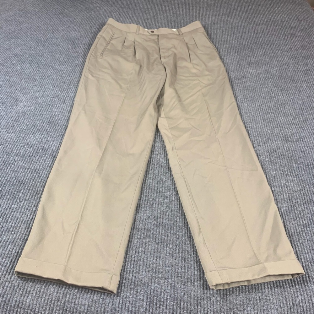 Bugle Boys Pants Mens‎ 34 Beige Double Pleated Cuffed Y2K Chinos Deadstock NWT